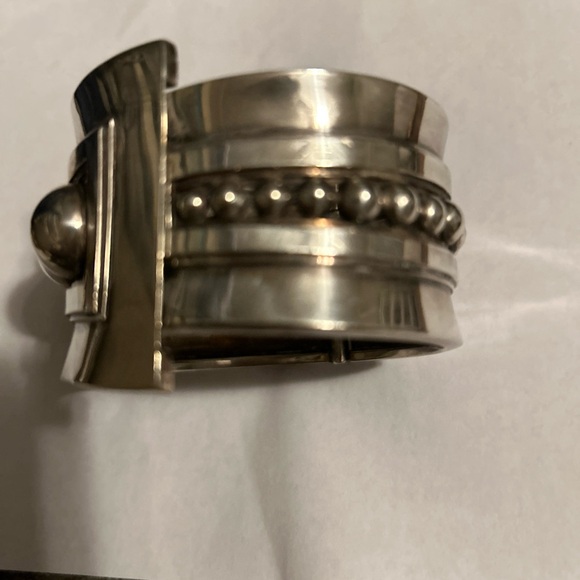 Sterling Whorl Clamper ( cuff) In the manner of Margo de Taxo - Picture 2 of 9